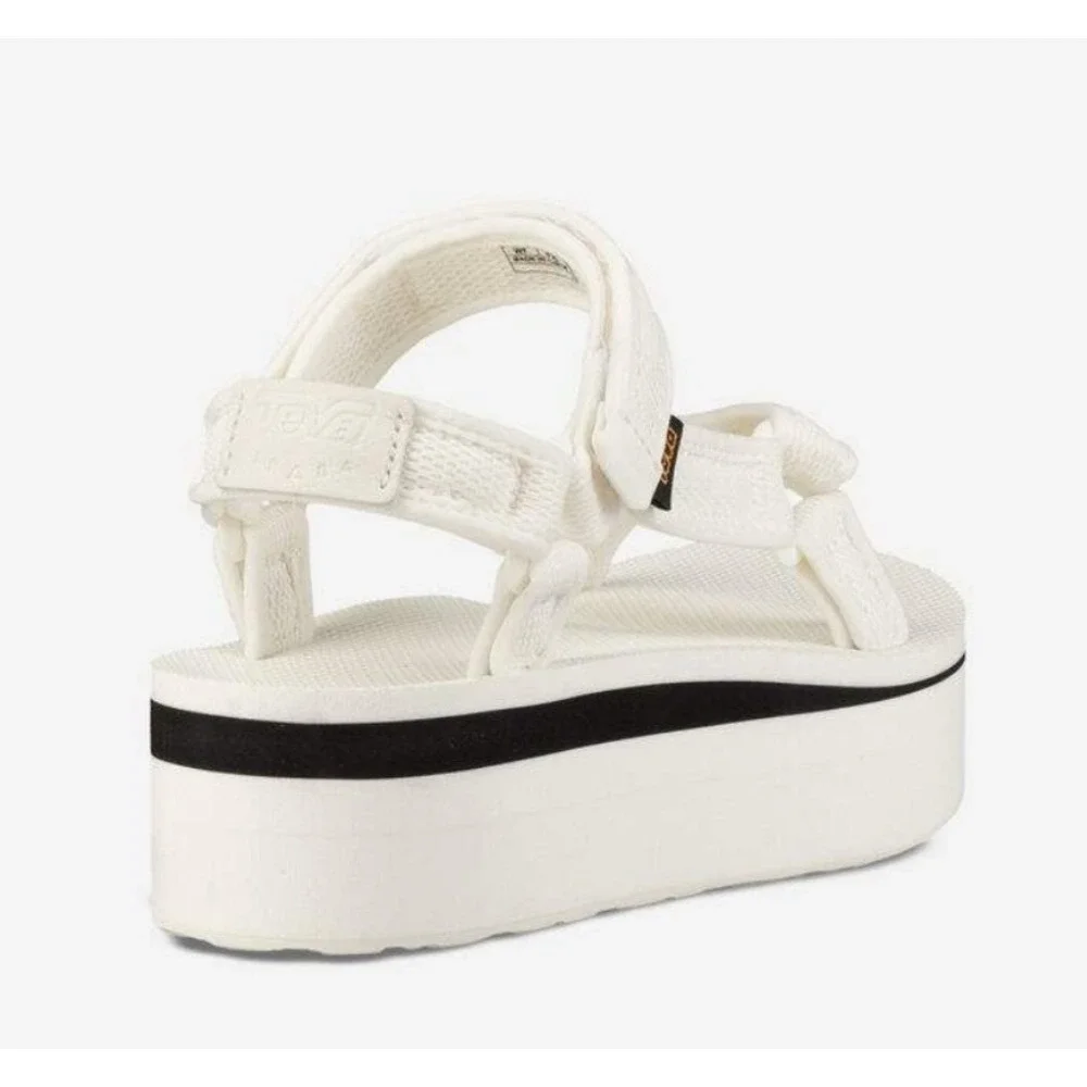 Teva Women's Flatform Universal Mesh Print Bright White Sandal US 8 EU 39‎ EUC